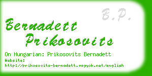 bernadett prikosovits business card